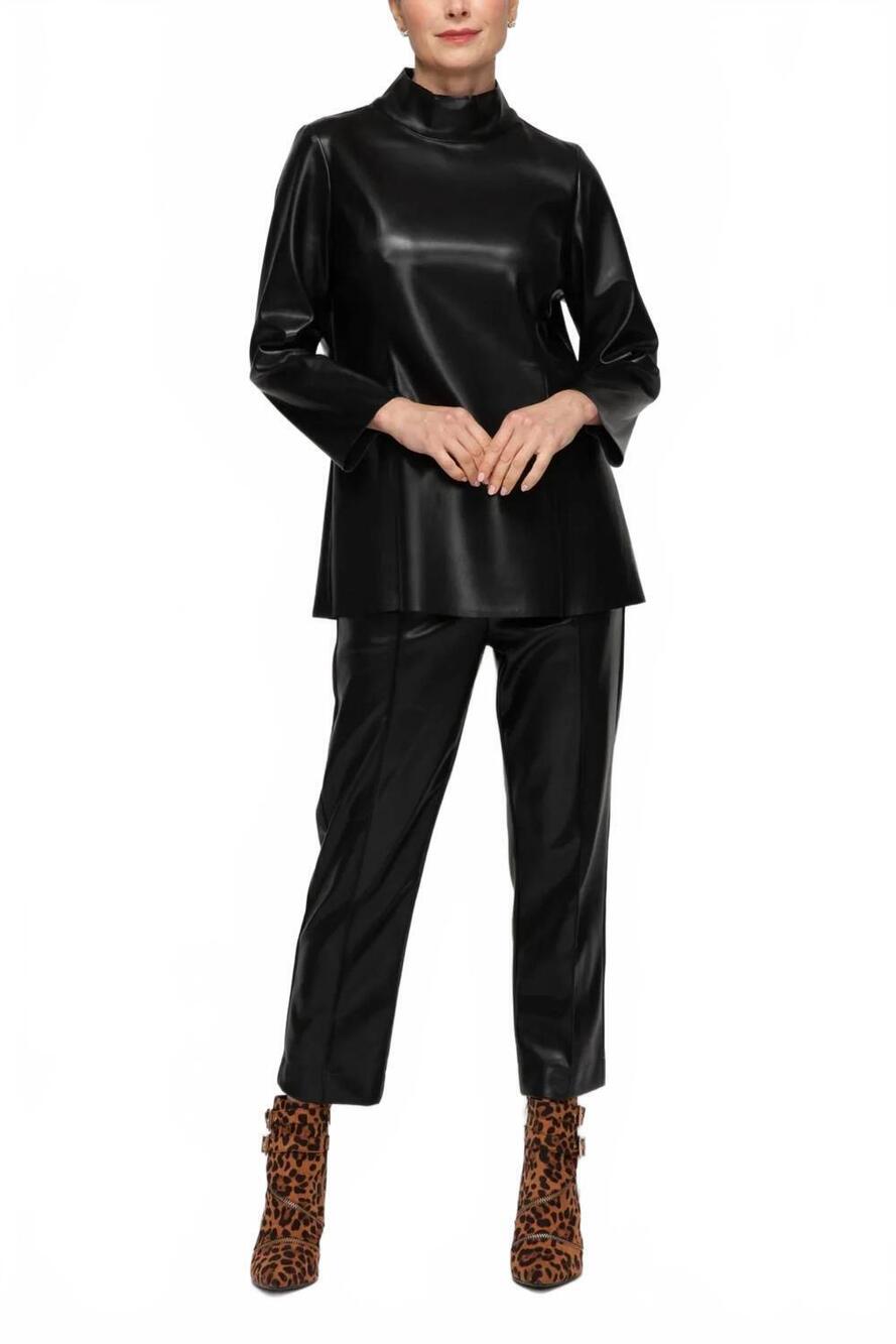 NEW IC COLLECTION pintuck slim pant in black